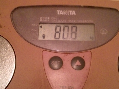 2011年4月8日の体重測定の結果