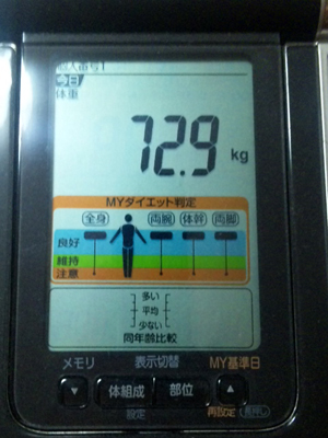 2011年6月24日の体重測定の結果